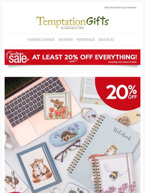 20% OFF Wrendale Stationery + 50% OFF Yankee Candle Clearance!