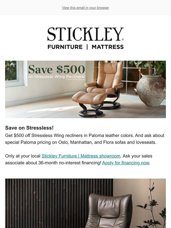 Stressless Wing Sale going on now!