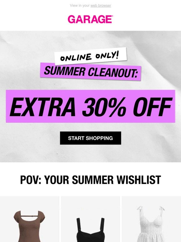 summer cleanout: EXTRA 30% OFF 🧼