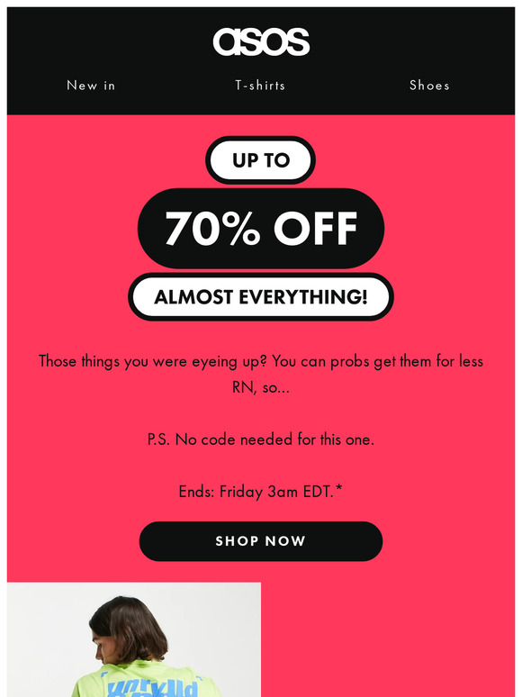 Up to 70% off almost everything! 😱