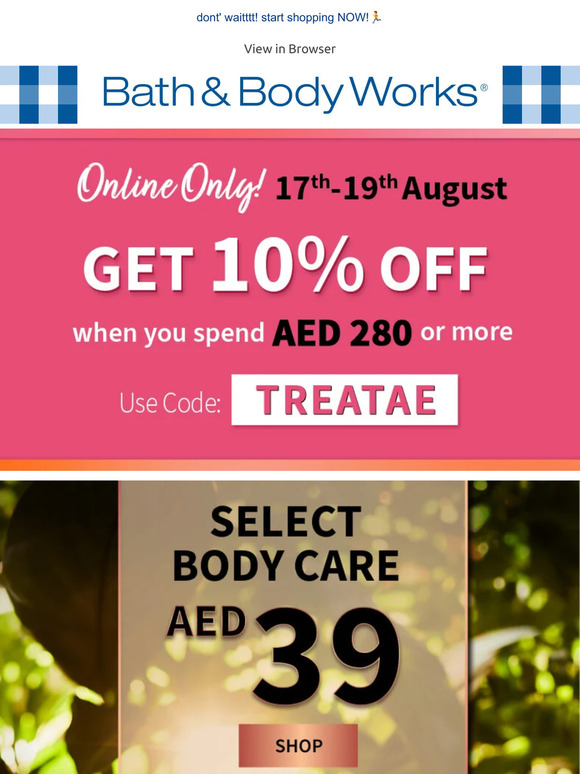 Bath & Body Works UAE What's new today?😱 EXTRA10 it is! Milled