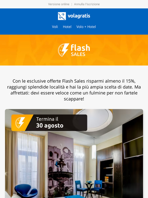 Vacanze da 215 € con Flash Sales