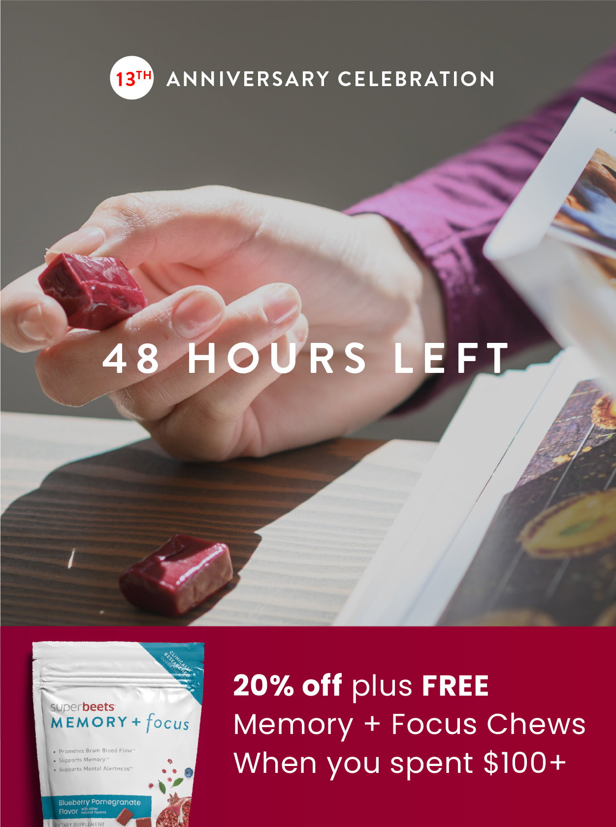 48 HOURS LEFT - 20% off PLUS Free Memory & Focus Chews