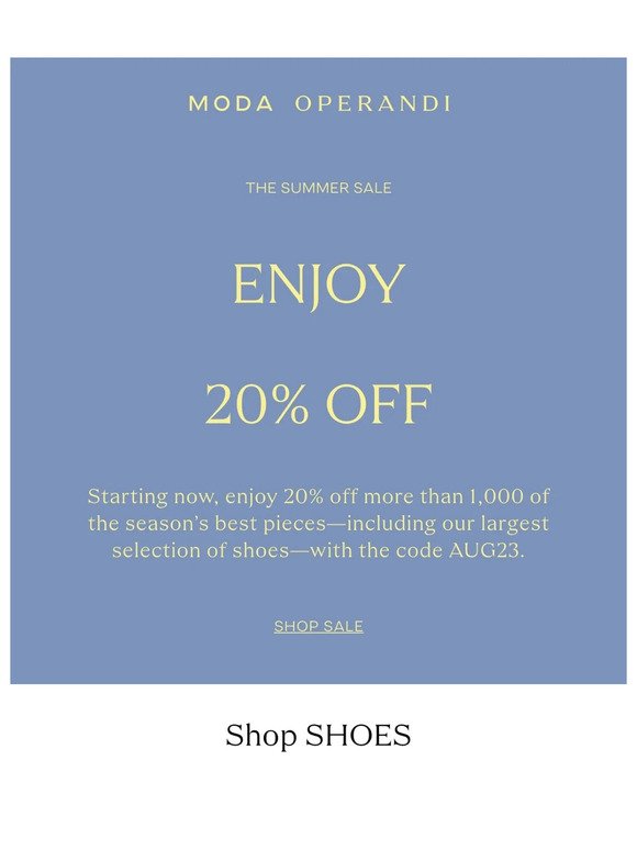 🚨 20% OFF shoes, dresses & more