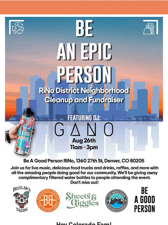 💦Join Us At The "Be A Good Person" Cleanup Aug 26th