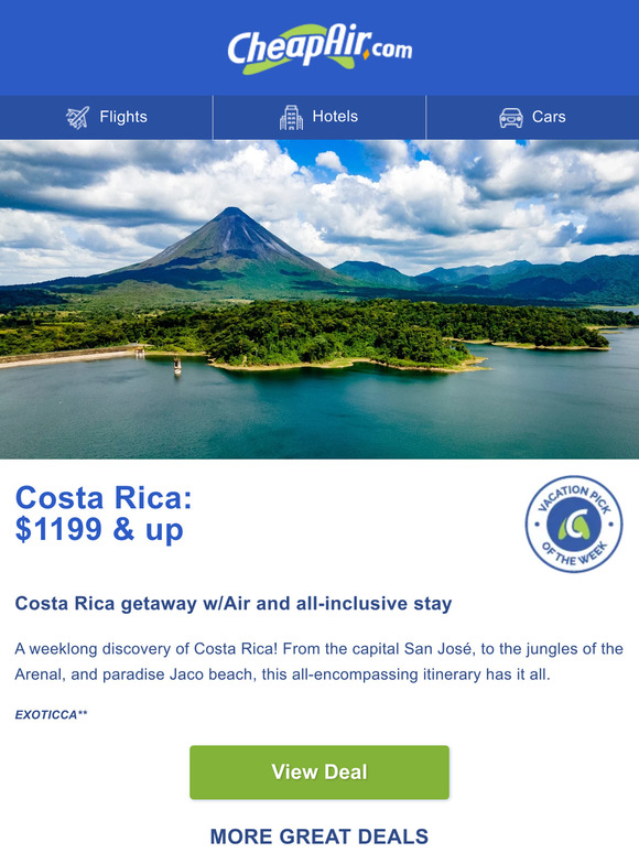 Costa Rica Getaway w/Air from $1199+