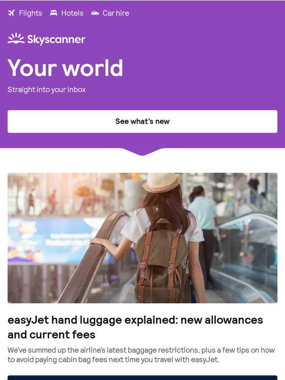 Skyscanner easyJet hand luggage explained new allowances and current