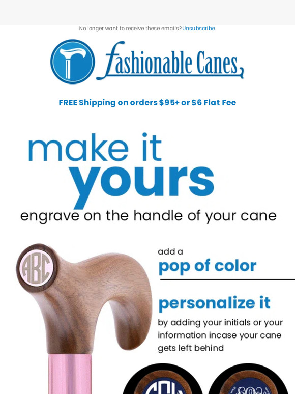 NEW Colorful Canes with Custom Engraving