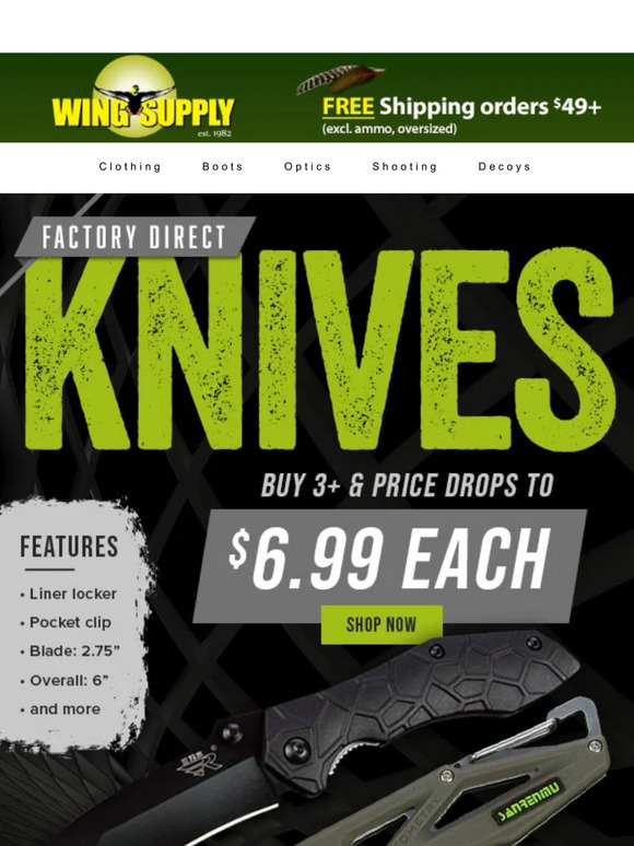 Alex's Deal of the Week: Factory direct knife deals - $6.99 (Buy 3