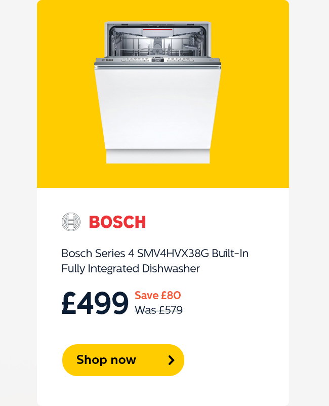 Bosch Series 4 SMV4HVX38G Built-In Fully Integrated Dishwasher