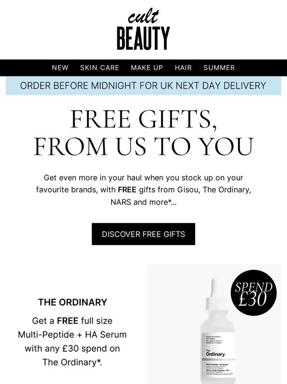 FREE beauty gifts just for you…