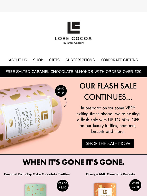Save up to 60% on luxury chocolate gifts...