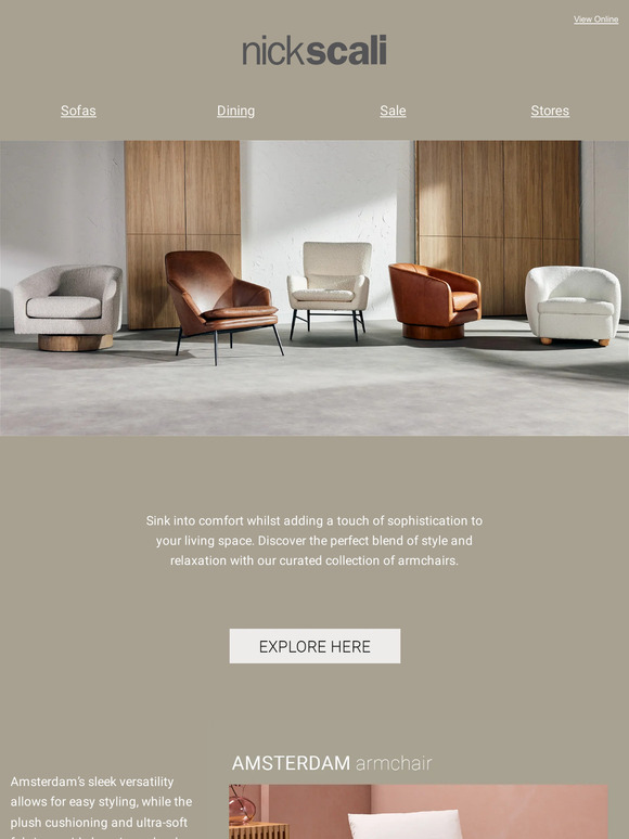 Nick Scali Online Statement seating for every space. Milled