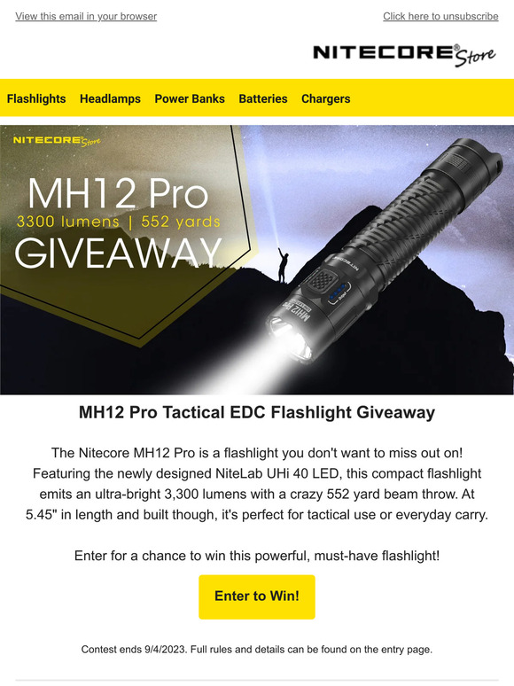 Giveaway Event 🚨 Win the Nitecore MH12 Pro Flashlight