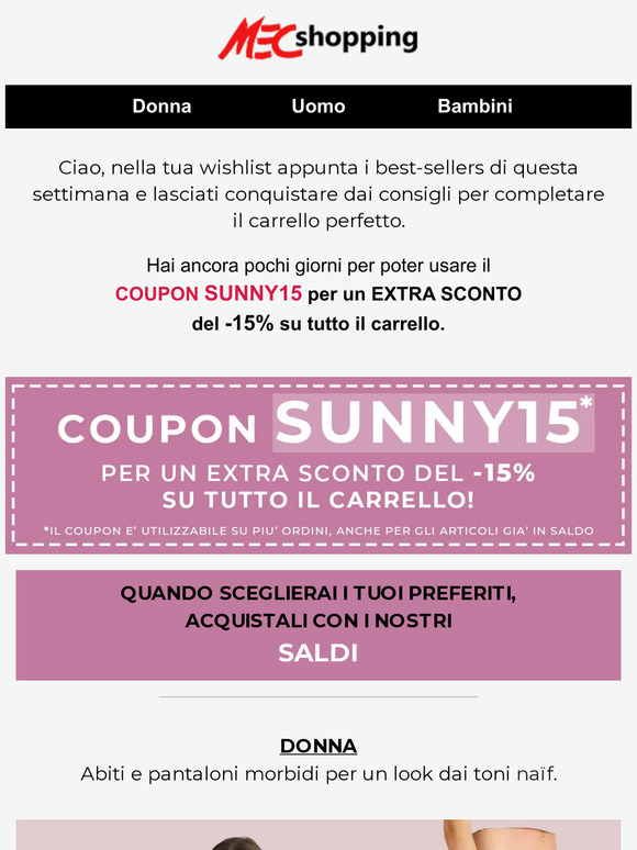 Mecshopping deals abbigliamento saldi