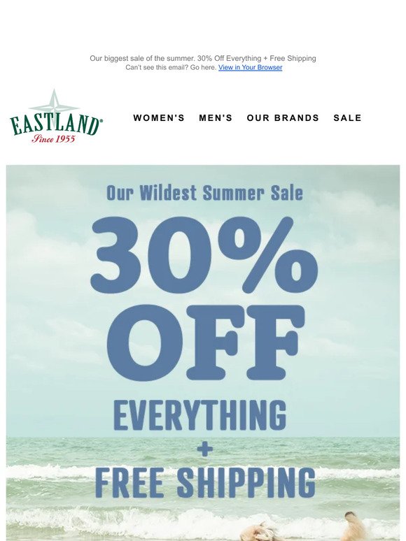 🚨 Get 30% Off + Free Shipping at Eastland! 🚨