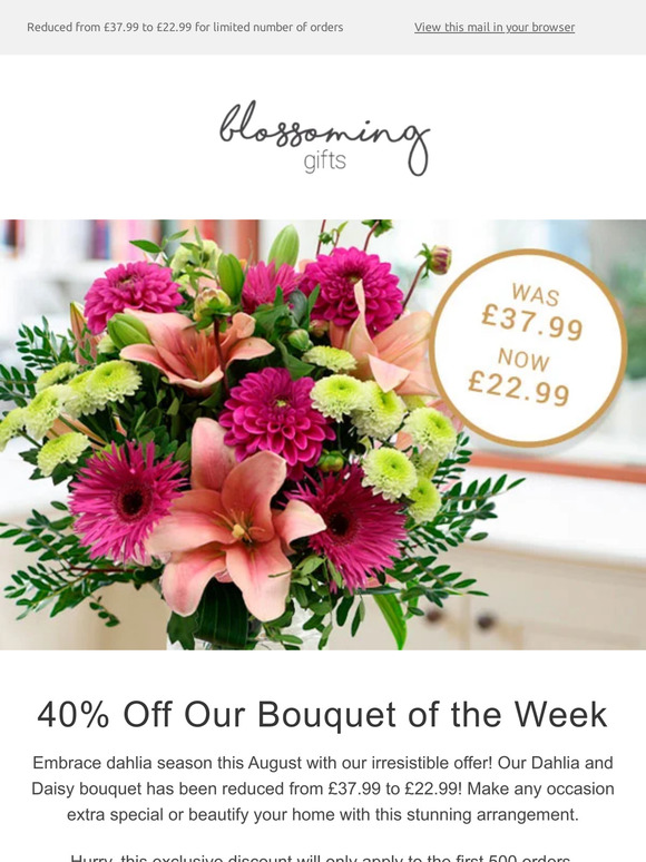 A Blooming Bargain: 40% Off our Bouquet of the Week