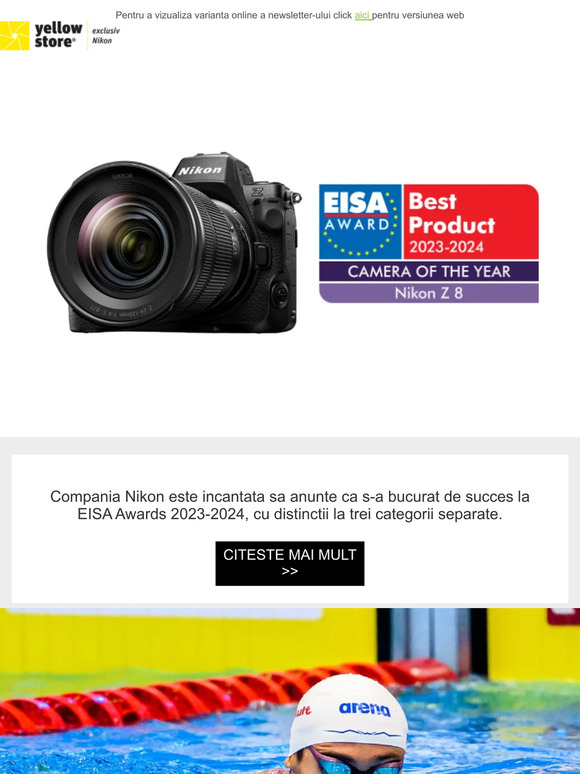 📍Citeste ultimele articole! Nikon a cucerit 3 premii EISA si a fost partener foto oficial la Campionatul Mondial de Natatie