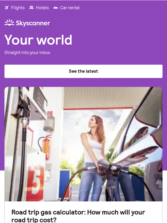 Skyscanner United Arab Emirates Road trip gas calculator How much