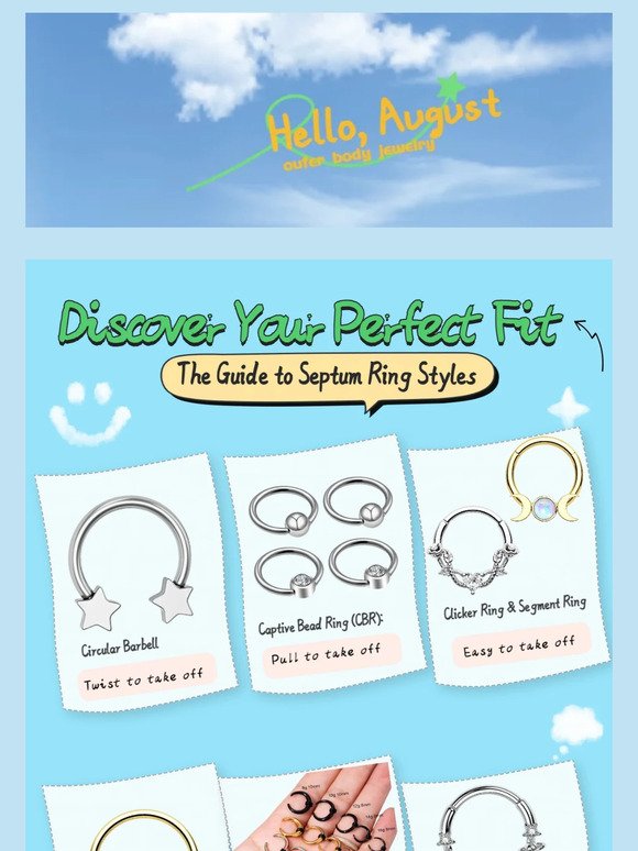 🤿Discover 👀your perfect fit-All teype of septum 🤩rings theme Today