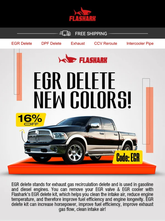 flasharkracing Experience EGR Delete in EyeCatching New Color Options