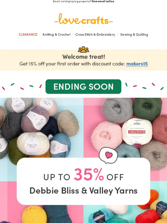 Love Debbie Bliss or Valley Yarns? (Savings ending soon)