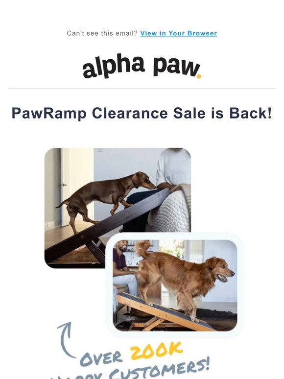 PawRamp Clearance Sale 👉 for every $1 spent this weekend...