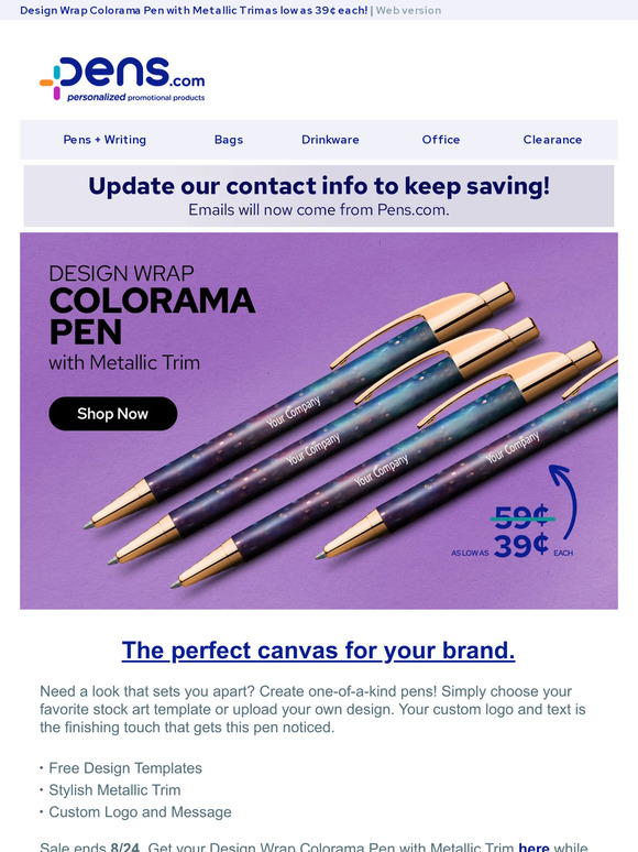 National Pen Creative pen designs for Your Company! Milled