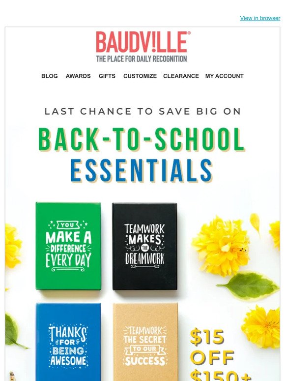 Time is Running Out! Save on Back-to-School! 