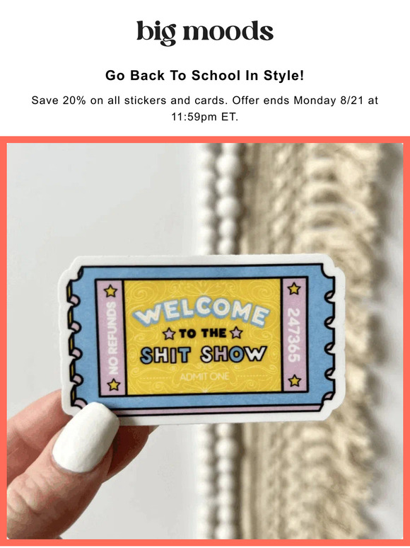 20% OFF On All Stickers And Cards! 🥳