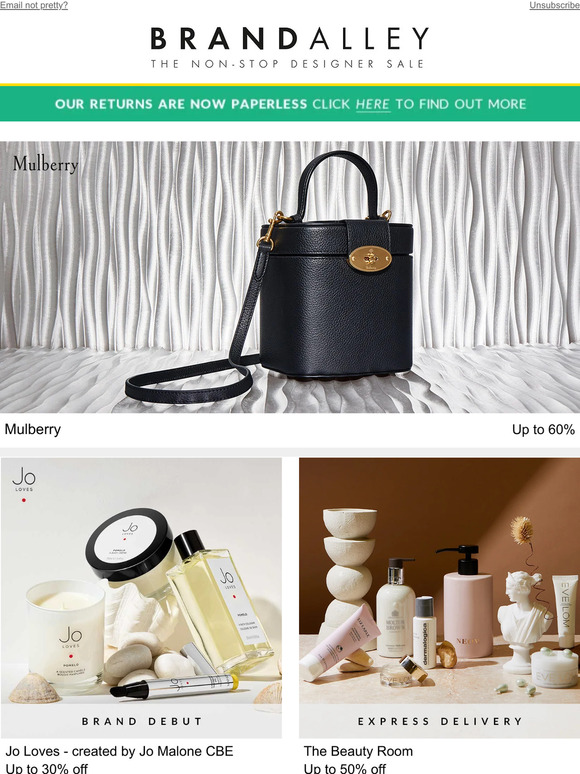 BrandAlley Mulberry, Jo Loves, Sage, Global Knives, Maze garden