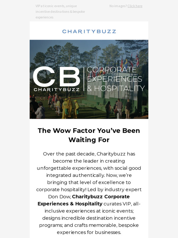 Charitybuzz Introducing corporate hospitality, done extraordinarily