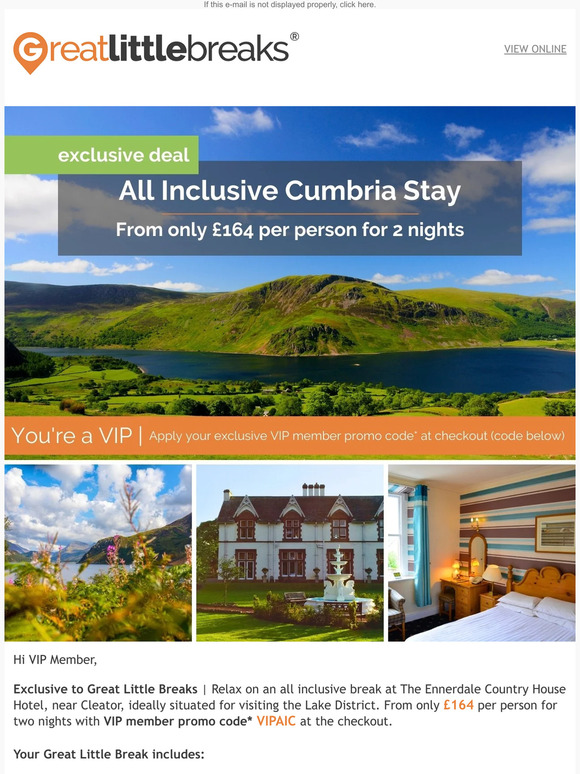 All Inclusive Cumbria Stay