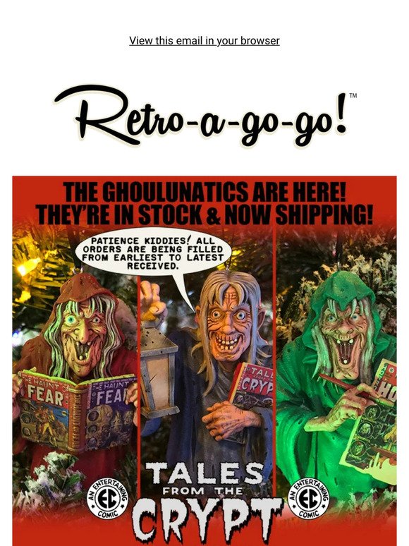 TALES FROM THE CRYPT ORNAMENTS NOW SHIPPING!