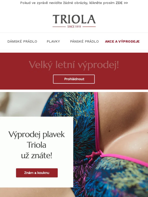 ☀️ Horké letní slevy! | Plavky Triola od 899 Kč | Neviditelné kalhotky Sloggi