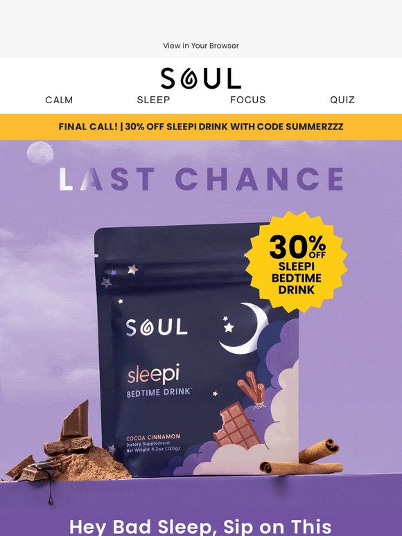 Final call! Rest assured with 30% off  😴
