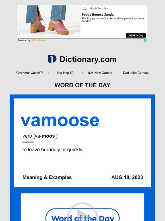 Word of the Day - vamoose