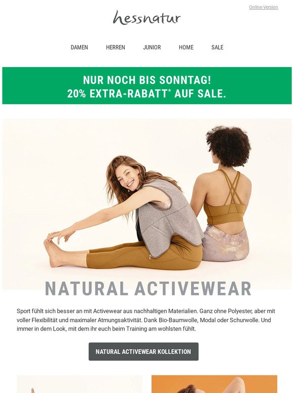 New In 🧡 Yoga & Activewear || Nur noch 72h: 20% Extra-Rabatt auf SALE