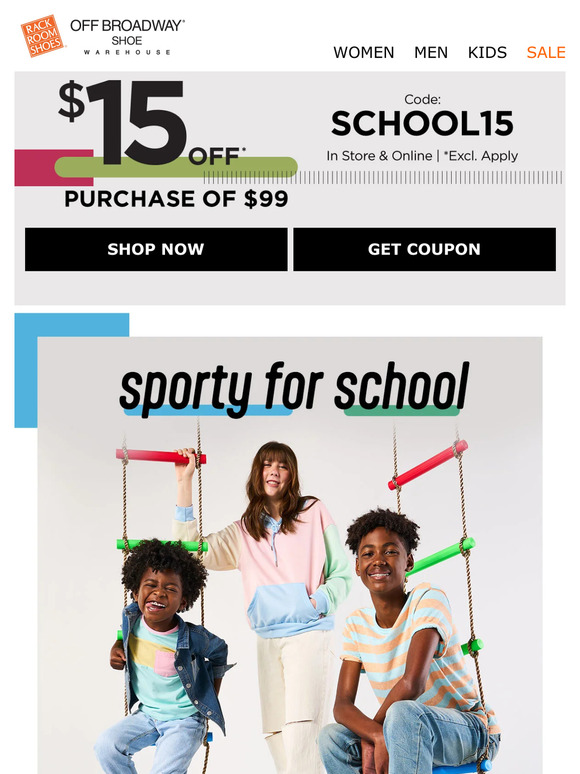 Save $15 on fresh sneakers for school