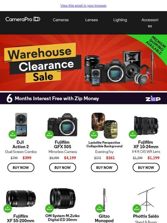 Don't Miss Out on Our Incredible Camera Gear Clearance Sale!