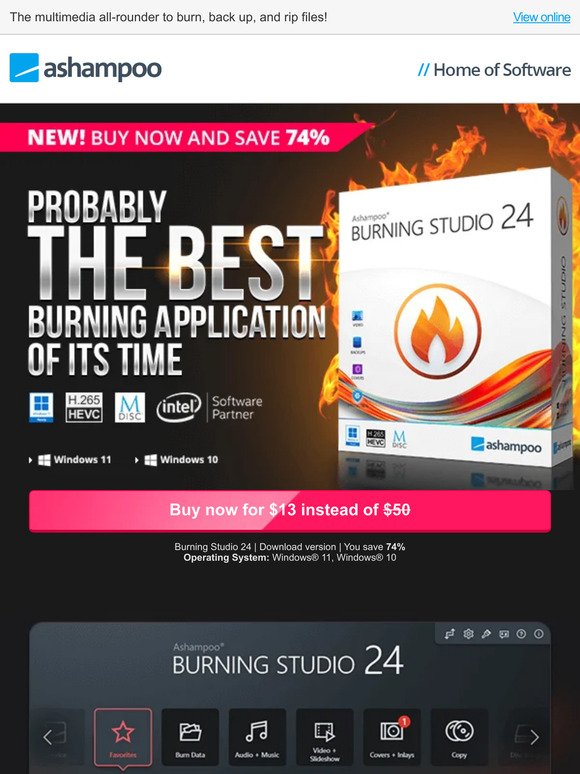 A classic among burning programs brand new - Burning Studio 24