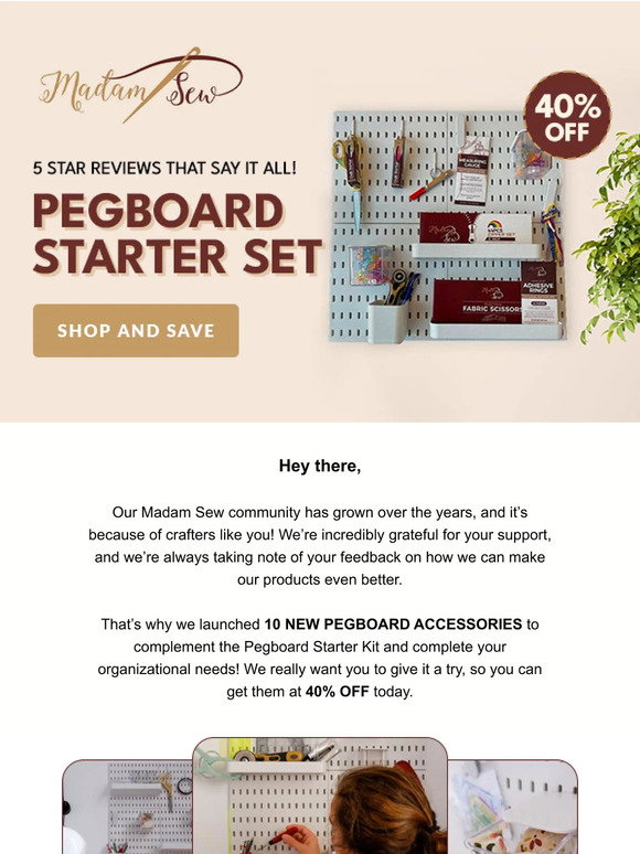 Madam Sew: See Why Our Pegboard Starter Set Is So Popular! | Milled
