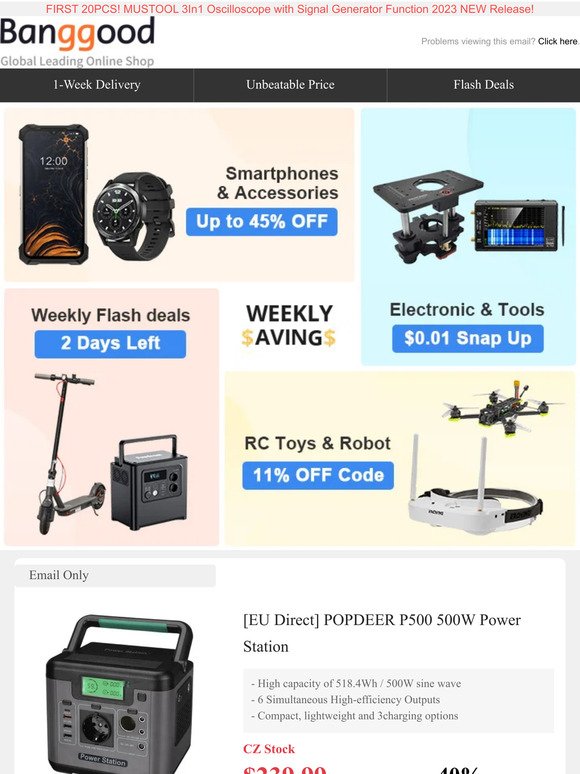 [WEEKLY SAVINGS] POPDEER 500W Power Station $160 OFF, AOVOPRO 350W E-Scooter 60% OFF