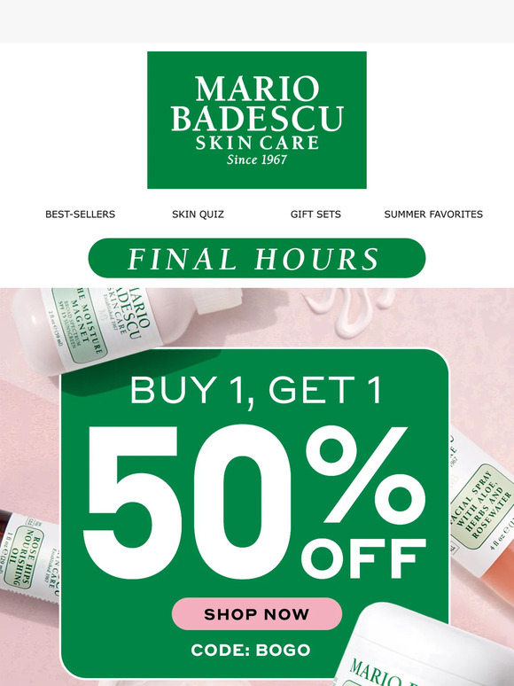 Last Chance: Buy 1, Get 1 50% Off Skincare!