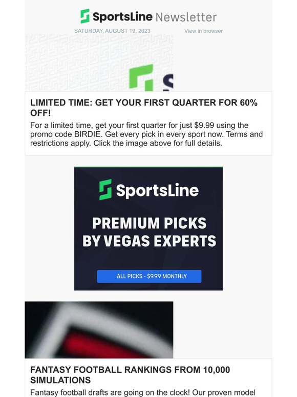 Sportsline: Football Season is Here: Get a Discount for Life at SportsLine