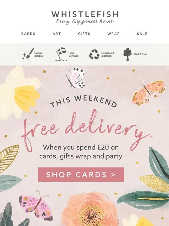 FREE DELIVERY for you this weekend!  🦋