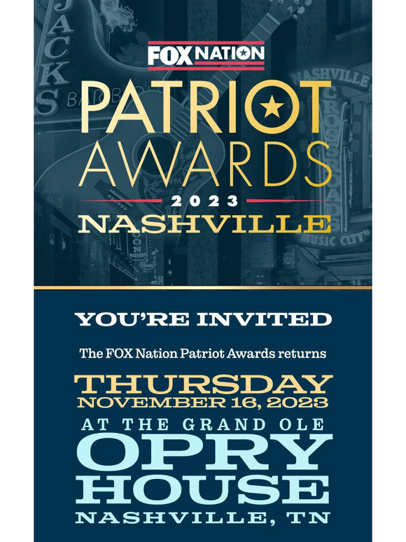 Fox News Get Your 2023 Patriot Awards Tickets Now They're Going Fast