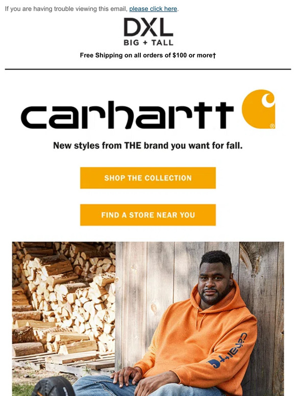 DXL Big + Tall NEW Carhartt In Your Nearest Store! Milled