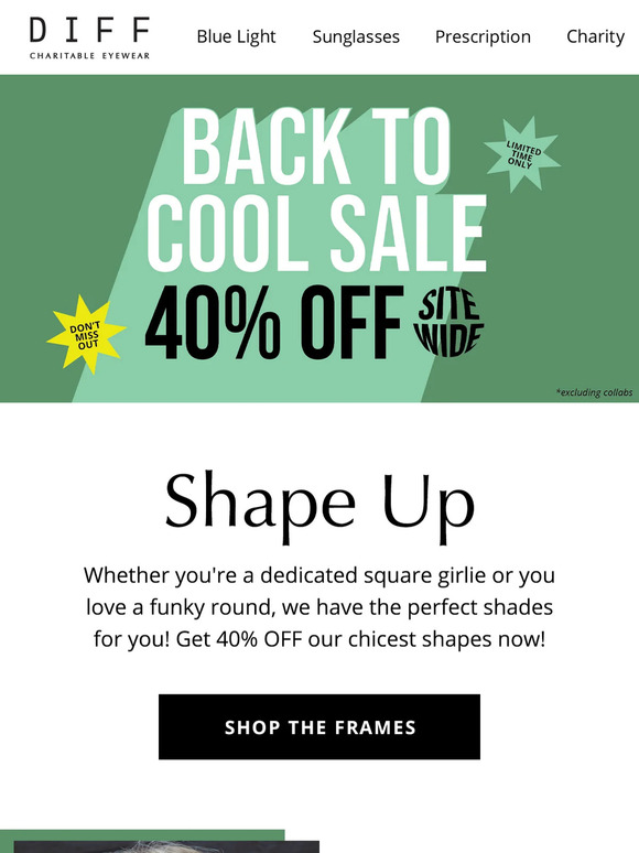 Score 40% OFF Our Coolest Frame Shapes Now!