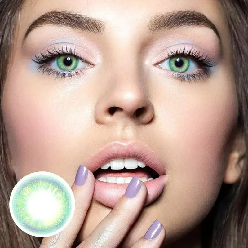 [US Warehouse] Rainbow Neon Green Prescription Monthly Colored Contacts